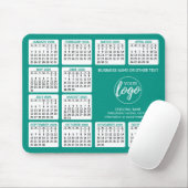2024年カレンダーとロゴ、情連絡報青 マウスパッド (マウス)