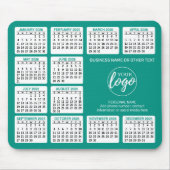 2024年カレンダーとロゴ、情連絡報青 マウスパッド (正面)