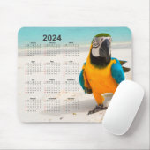 2024年カレンダーのオウム マウスパッド (マウス)