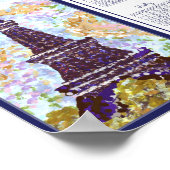 2024年カレンダーエッフェルタワーポインティリズム ポスター (角)