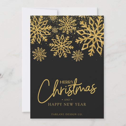 2024年カレンダースノーフレークビジネスロゴホリデーカード 招待状 (裏面)