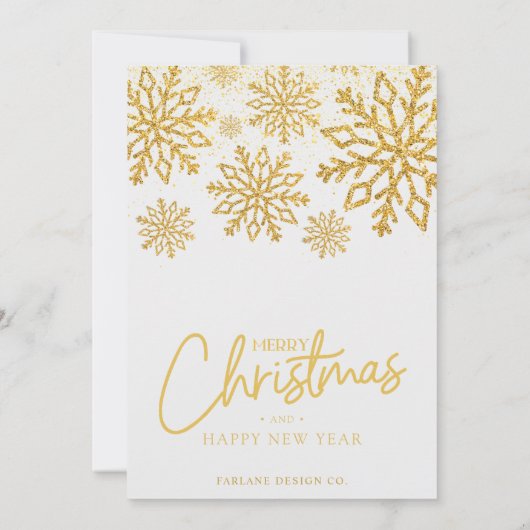 2024年カレンダースノーフレークビジネスロゴホリデーカード 招待状 (裏面)