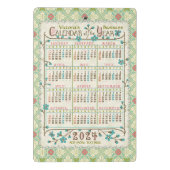 2024年カレンダービクトリアンアールヌーボー |カスタム ミニクリップボード (裏面)