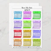 2024年カレンダーファブリックフォント保存日付 セーブザデート (正面/裏面)