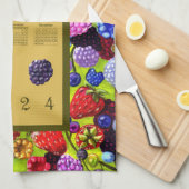 2024年カレンダーブリ縁どーズイチゴ キッチンタオル (四つ折り)