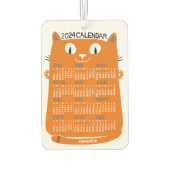 2024年カレンダーミッドセンチュリーオレンジキャット カーエアーフレッシュナー (裏面)
