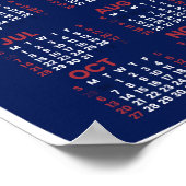 2024年カレンダーミッドセンチュリーブルーキャット ポスター (角)