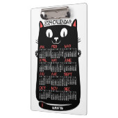 2024年カレンダーミッドセンチュリー黒猫 クリップボード (左)