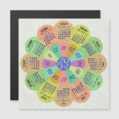 2024年カレンダーユニークボーレトロフラワーマグネット (正面/裏面)