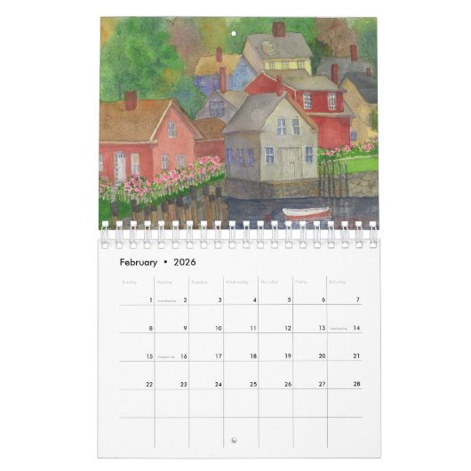 2024年カレンダーローズアンメシェルブウォーターカラーアーティスト カレンダー (2月 2026)