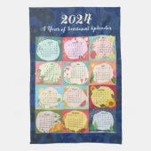 2024年カレンダー季節の豪華さ キッチンタオル (縦)