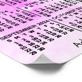 2024年カレンダー月別カレンダピンクウォーター色3写真 ポスター (角)