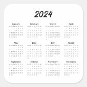 2024年カレンダー月次年度 スクエアシール (正面)