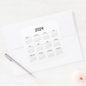 2024年カレンダー月次年度 スクエアシール (封筒)