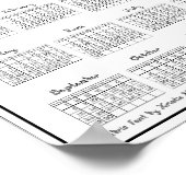 2024年カレンダー生地 フォント 生地にプリントされた偽のフレーム ポスター (角)