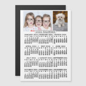 2024年カレンダー白番 |写真テンプレート磁石 (正面/裏面)