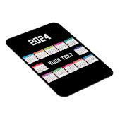 2024年カレンダー白黒カスタマイズカラフル可能 マグネット (右側)