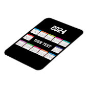 2024年カレンダー白黒カスタマイズカラフル可能 マグネット (左側)