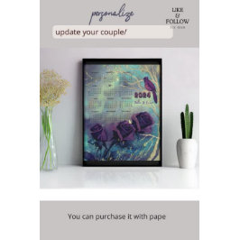 2024年カレンダー紫バラポスター ポスター