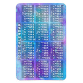 2024年カレンダー青い水色の星 マグネット (縦)