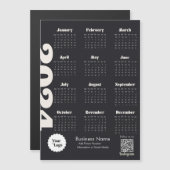 2024年カレンダー黒白Instagram 後を追米国 マグネット招待状 (正面/裏面)
