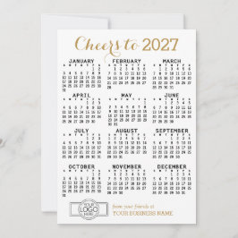2024年カレンダー ゴールド ホワイト ビジネス ロゴ シーズンカード