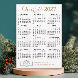2024年カレンダー ゴールド ホワイト ビジネス ロゴ シーズンカード