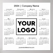 2024年カレンダー(会社のロゴと名前) ポスター (正面)