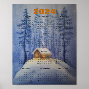 2024年カレンダー 水彩画 ポスター