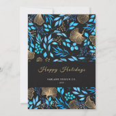 2024年カレンダー 花のビジネス ロゴ ホリデー カード (裏面)