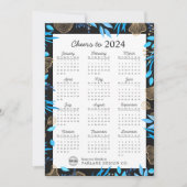 2024年カレンダー 花柄 ビジネス ロゴ ホリデー カード (正面)