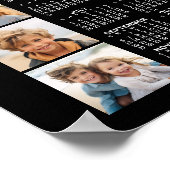 2024年カレンダー 4枚の写真コラージュ - 黒 ポスター (角)