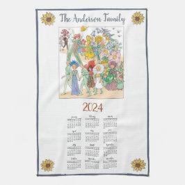 2024年カレンダーElsa Beskow |カスタム キッチンタオル