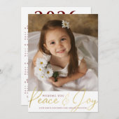 2024年カレンダーPEACE & JOYフォトカスタムカラー シーズンカード (正面/裏面)