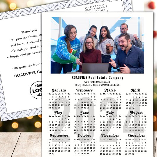 2024年カレンモダンダービジネス写真ミニマリスト シーズンポストカード