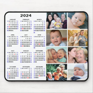 2024年カレンモダンダーブラック8家族フォトコラージュ マウスパッド