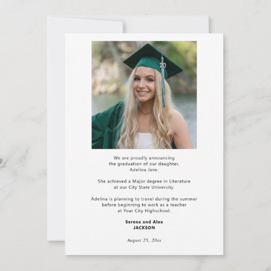 2024年クラシック卒業の写真クラス2枚 案内状 (裏面)