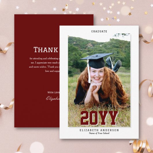 2024年クラシック卒業写真 サンキューカード