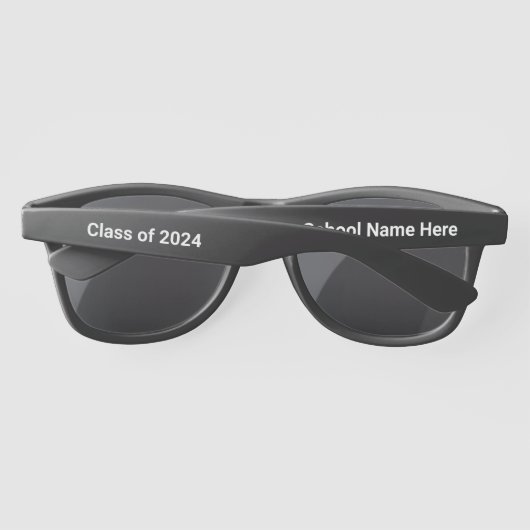2024年クラスと高校の名前テンプレート サングラス (裏面)