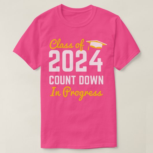 2024年クラスのカウントダウン進行中の最初の日 Tシャツ (デザイン正面)