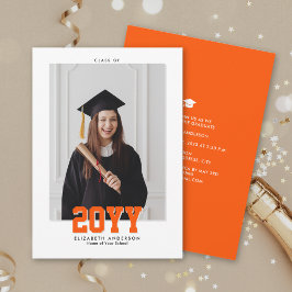 2024年クラスのクラシックタイポグラフィ卒業写真 案内状