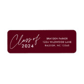 2024年クラスのスクリプトの卒業差出人住所 ラベル (正面)