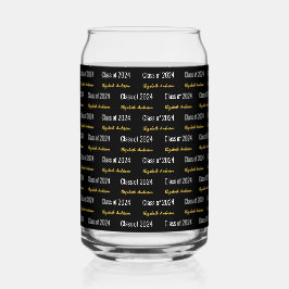 2024年クラスのフルネーム白黒金ゴールド ガラス缶