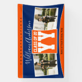 2024年クラスのブルーオレンジ卒業写真 横断幕 (縦)