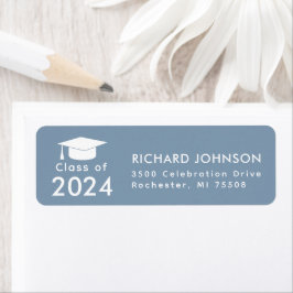 2024年クラスのブルーホワイト卒業リターン ラベル