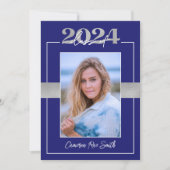 2024年クラスのブルー&シルバー卒業パーティー 招待状 (正面)