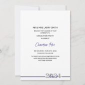 2024年クラスのブルー&シルバー卒業パーティー 招待状 (裏面)