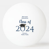 2024年クラスのミニマルタイポグラフィ卒業 卓球ボール (裏面)