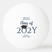 2024年クラスのミニマルタイポグラフィ卒業 卓球ボール (裏面)