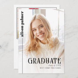 2024年クラスのミニマル写真卒業 案内状